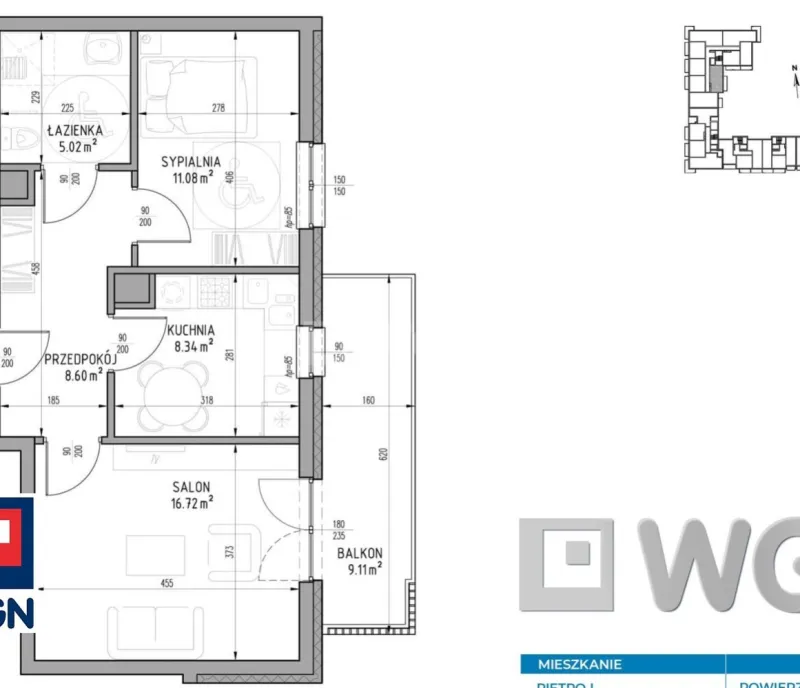 Mieszkanie na  sprzedaż Lublin - Nowe 2 pokoje z oddzielną kuchnią | 49,76 m2 | Lublin Wrotków | 0% PCC